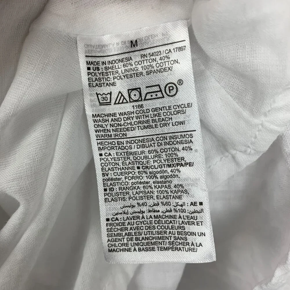 Old Navy Dress Womens Medium White Flutter Sleeve Fit Flare Smocked Mini Short - Picture 5 of 7